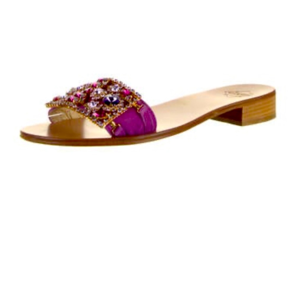 Emanuela Caruso Suede Crystals Slides